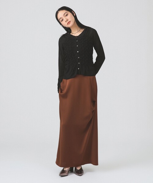 Ray BEAMS(レイビームス)の「サテン ドレープ スカート(スカート・レディース・ブラック/ブラウン・1/0)」の20枚目の写真