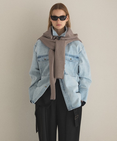 MIELI INVARIANT(ミエリインヴァリアント)の「ICE Bleach Denim Shirt Jacket(シャツ/ブラウス・レディース・ライトブルー・FREE)」の12枚目の写真