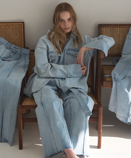 MIELI INVARIANT(ミエリインヴァリアント)の「ICE Bleach Denim Shirt Jacket(シャツ/ブラウス・レディース・ライトブルー・FREE)」の6枚目の写真