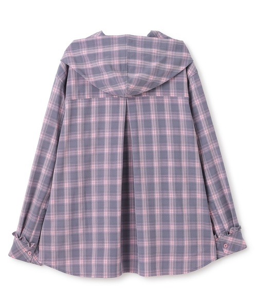 mezzo piano Junior(メゾピアノジュニア)の「フード チェックシャツ(シャツ/ブラウス・キッズ・ブラック/グレー・S:140cm/L:160cm/M:150cm)」の7枚目の写真