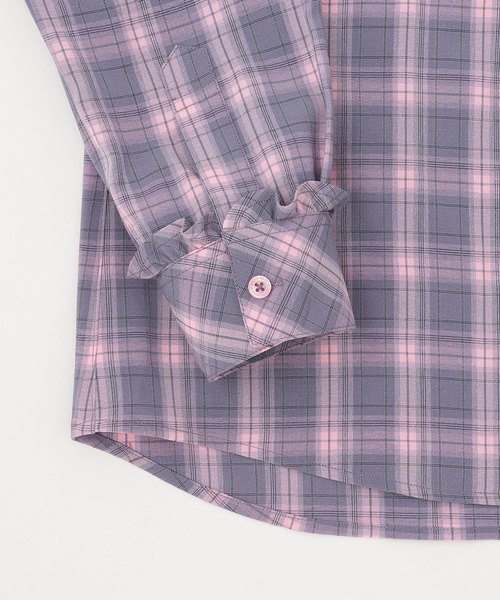 mezzo piano Junior(メゾピアノジュニア)の「フード チェックシャツ(シャツ/ブラウス・キッズ・ブラック/グレー・S:140cm/L:160cm/M:150cm)」の10枚目の写真