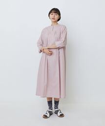 LOISIR | オーガニックコットンローンスタンドカラーワンピース(ワンピース)