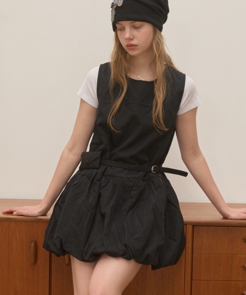Birthday room(バースデイルーム)の「バルーンミニワンピ/Balloon mini dress(ワンピース・レディース・ブラック/ホワイト・FREE)」の22枚目の写真