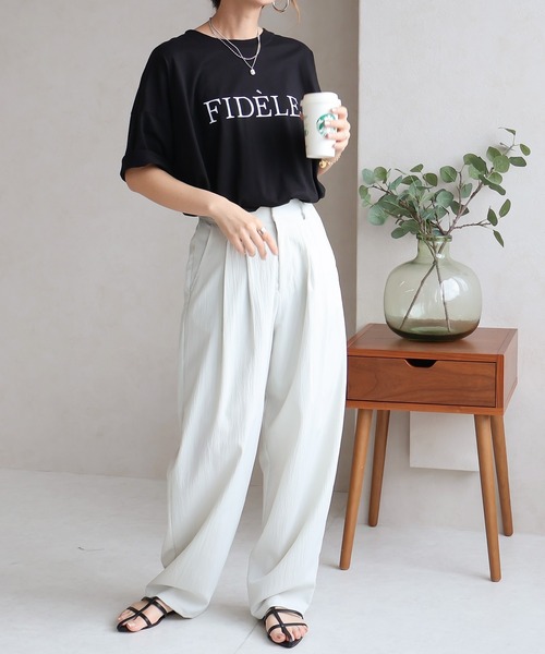 Social GIRL(ソーシャルガール)の「《Social GIRL》オーバーサイズ半袖ロゴTシャツ(Tシャツ/カットソー・レディース・チャコールグレー/オフホワイト/ブラック・M)」の14枚目の写真