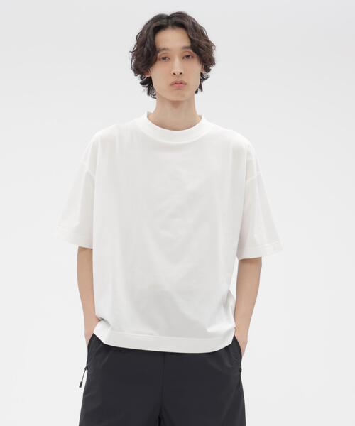 MARGARET HOWELL(マーガレットハウエル)の「HIGHDENCE PIQUE JERSEY(Tシャツ/カットソー・メンズ・ブラック/ホワイト/レッド・MEDIUM/LARGE)」の1枚目の写真