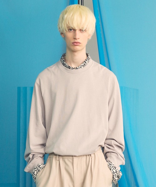 MAISON SPECIAL(メゾンスペシャル)の「《UNISEX》【EX】Prime-Over Cotton Jersey Long Sleeve T-shirt/プライムオーバー天竺ロングスリーブカットソー【MAISON SPECIAL/メゾンスペシャル】(Tシャツ/カットソー・メンズ・チャコールグレー/オフホワイト/グレイッシュベージュ/ブラック・0/2/1)」の4枚目の写真