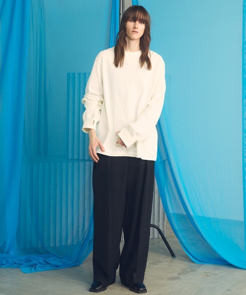 MAISON SPECIAL(メゾンスペシャル)の「《UNISEX》【EX】Prime-Over Cotton Jersey Long Sleeve T-shirt/プライムオーバー天竺ロングスリーブカットソー【MAISON SPECIAL/メゾンスペシャル】(Tシャツ/カットソー・メンズ・チャコールグレー/オフホワイト/グレイッシュベージュ/ブラック・0/2/1)」の16枚目の写真