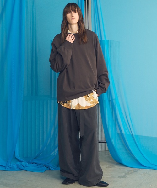 MAISON SPECIAL(メゾンスペシャル)の「《UNISEX》【EX】Prime-Over Cotton Jersey Long Sleeve T-shirt/プライムオーバー天竺ロングスリーブカットソー【MAISON SPECIAL/メゾンスペシャル】(Tシャツ/カットソー・メンズ・チャコールグレー/オフホワイト/グレイッシュベージュ/ブラック・0/2/1)」の20枚目の写真