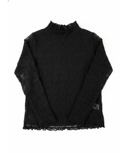Day and Grade(デイアンドグレイド)の「ストレッチレース シアーハイネックトップス / メロウフリル 総レース(Tシャツ/カットソー・レディース・アイボリー/グレイッシュベージュ/ブラック/サックスブルー・FREE)」の14枚目の写真