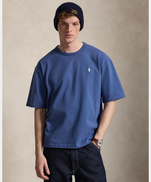 【新品】POLOラルフローレンアイコニックジャージポロシャツカットソー紺US:S POLO RALPH LAUREN(ポロ ラルフ ローレン) コットン ジャージー クルー