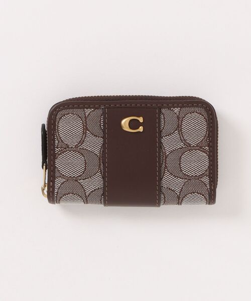 COACH（コーチ）の「エッセンシャル スモール ジップ アラウンド カード ケース・シグネチャー ジャカード（カードケース・レディース・ブラウン系その他・ONE）」の5枚目の写真