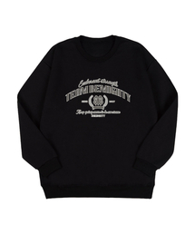 BEMIGHTY（ビーマイティー）の「カレッジチームオーバーサイズ特裏毛スウェットシャツ[ブラック]（スウェット）」