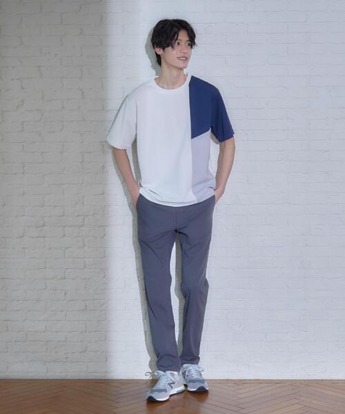 THE SHOP TK (ザ ショップ ティーケー )の「【一枚で着映える】パターンブロッキング 半袖Tシャツ 洗濯機OK(Tシャツ/カットソー・メンズ・ベージュ系その他7/ホワイト系7/ブラック系4・04/02/03)」の5枚目の写真