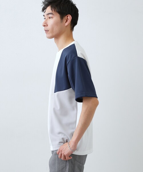 THE SHOP TK (ザ ショップ ティーケー )の「【一枚で着映える】パターンブロッキング 半袖Tシャツ 洗濯機OK(Tシャツ/カットソー・メンズ・ベージュ系その他7/ホワイト系7/ブラック系4・04/02/03)」の7枚目の写真