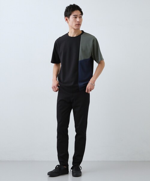 THE SHOP TK (ザ ショップ ティーケー )の「【一枚で着映える】パターンブロッキング 半袖Tシャツ 洗濯機OK(Tシャツ/カットソー・メンズ・ベージュ系その他7/ホワイト系7/ブラック系4・04/02/03)」の12枚目の写真