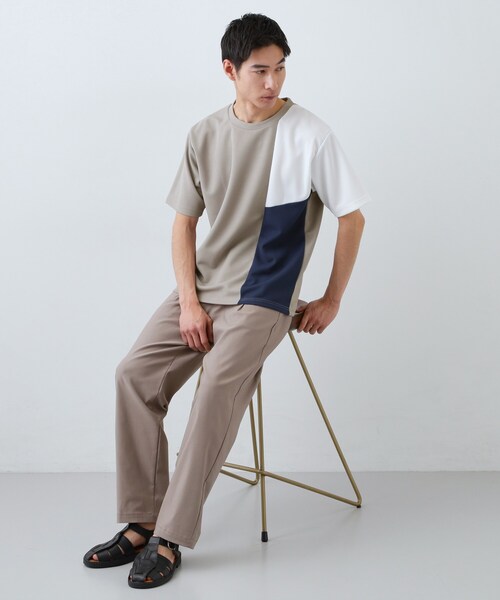 THE SHOP TK (ザ ショップ ティーケー )の「【一枚で着映える】パターンブロッキング 半袖Tシャツ 洗濯機OK(Tシャツ/カットソー・メンズ・ベージュ系その他7/ホワイト系7/ブラック系4・04/02/03)」の16枚目の写真