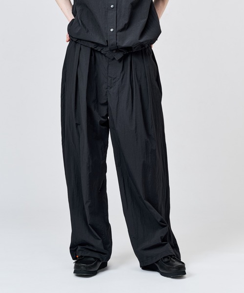 WETTEMPT(�E�B�e���v�g)��NYLON BICOLOR 2TUCK DRAWSTRING PANTS / �i�C�����o�C�J���[�c�[�^�b�N�h���[�R�[�h�p���c(���̑��p���c)
