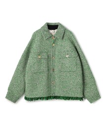 セール】スラブツイード ボタンレスジャケット（その他アウター
