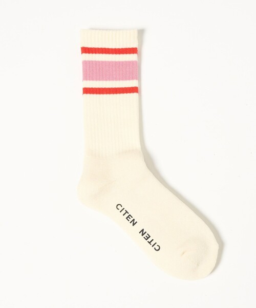CITEN（シテン）の「＜CITEN＞ラインソックス（ソックス/靴下・レディース・ライトブルー/ピンク・FREE）」の6枚目の写真