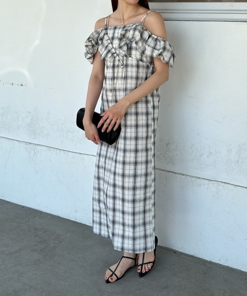 Bab(バブ)の「2WAYバルーンチェックワンピース(ワンピース・レディース・A/B・S/M)」の2枚目の写真