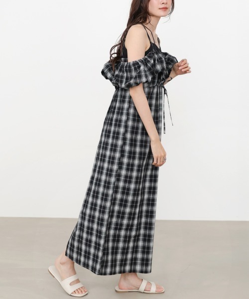 Bab(バブ)の「2WAYバルーンチェックワンピース(ワンピース・レディース・A/B・S/M)」の14枚目の写真