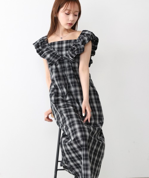 Bab(バブ)の「2WAYバルーンチェックワンピース(ワンピース・レディース・A/B・S/M)」の10枚目の写真