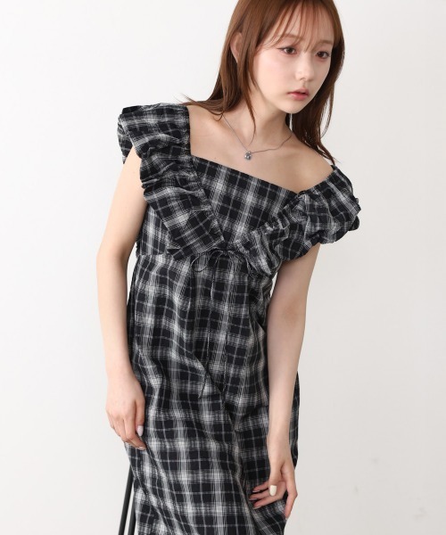 Bab(バブ)の「2WAYバルーンチェックワンピース(ワンピース・レディース・A/B・S/M)」の8枚目の写真