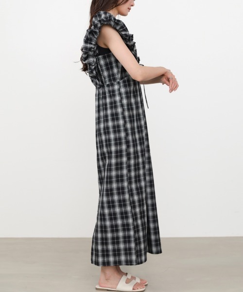 Bab(バブ)の「2WAYバルーンチェックワンピース(ワンピース・レディース・A/B・S/M)」の6枚目の写真
