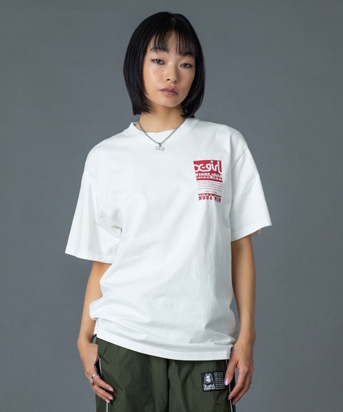 X-girl(エックスガール)の「BI COLOR BOX LOGO S/S TEE(Tシャツ/カットソー・レディース・ブラック/ホワイト/パープル・M/L/S)」の13枚目の写真