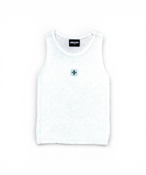 BORN SLIPPY(ボーンスリッピー)の「ボーン スリッピーネット ノースリーブ(ホワイト)(Tシャツ/カットソー・レディース・その他・FREE)」の1枚目の写真