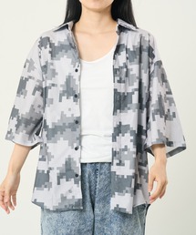 カットサッカー カモフラ柄半袖シャツ(M1)