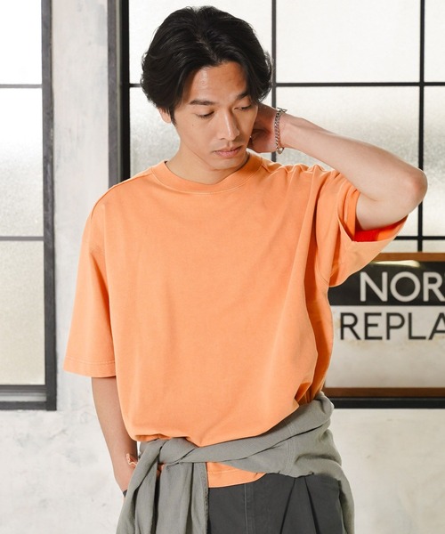 BAYFLOW(ベイフロー)の「スノーウォッシュ加工Tシャツ(Tシャツ/カットソー・メンズ・ライトグレー/パープル/オレンジ/チャコール・LARGE/MEDIUM)」の6枚目の写真