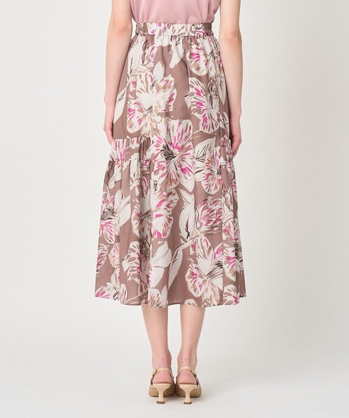 ANAYI（アナイ）の「ペイントフラワープリントティアード スカート（スカート・レディース・ブラウン/ピンク・38/36/34）」の5枚目の写真