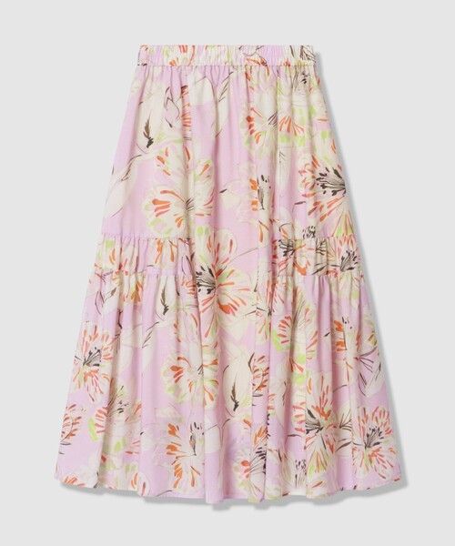 ANAYI（アナイ）の「ペイントフラワープリントティアード スカート（スカート・レディース・ブラウン/ピンク・38/36/34）」の7枚目の写真