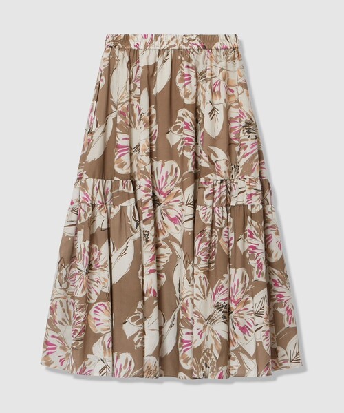 ANAYI（アナイ）の「ペイントフラワープリントティアード スカート（スカート・レディース・ブラウン/ピンク・38/36/34）」の9枚目の写真