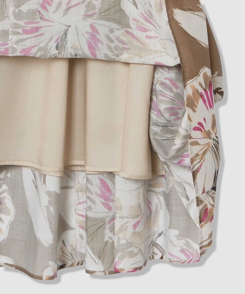 ANAYI（アナイ）の「ペイントフラワープリントティアード スカート（スカート・レディース・ブラウン/ピンク・38/36/34）」の13枚目の写真