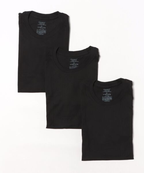 HANES(ヘインズ)の「Hanes(ヘインズ)ベーシックインナーウェア無地半袖Tシャツ3枚組/パックTシャツ3P メンズ(Tシャツ/カットソー・メンズ・ブラック/グレー/ホワイト・M/L/LL)」の22枚目の写真