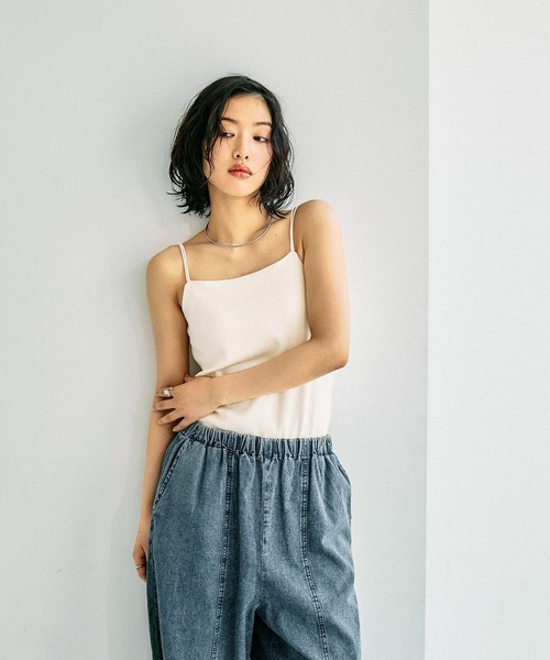 LEPSIM（レプシィム）の「カップ付きWキャミソール　647443（キャミソール・レディース・ブラック/アイボリー/カーキブラウン/レッド・LARGE/MEDIUM）」の6枚目の写真