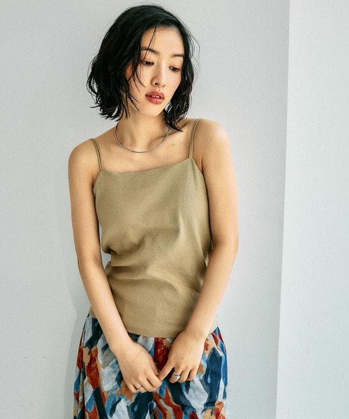 LEPSIM（レプシィム）の「カップ付きWキャミソール　647443（キャミソール・レディース・ブラック/アイボリー/カーキブラウン/レッド・LARGE/MEDIUM）」の11枚目の写真