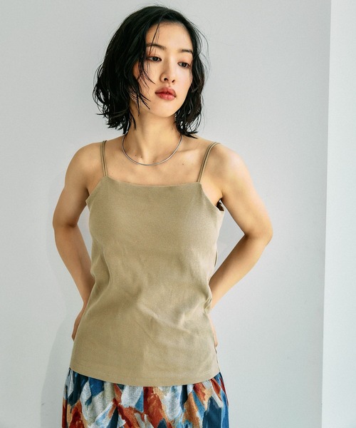 LEPSIM（レプシィム）の「カップ付きWキャミソール　647443（キャミソール・レディース・ブラック/アイボリー/カーキブラウン/レッド・LARGE/MEDIUM）」の13枚目の写真