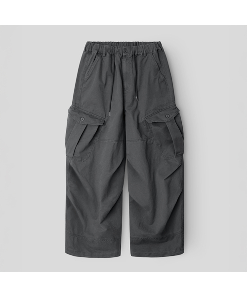 INDUST(インダスト)の「ウォッシュドマルチポケットカーゴワイドパンツ_3COLOR(その他パンツ・レディース・チャコール/カーキ/ブラック・1(S)/2(M)/3(L))」の1枚目の写真
