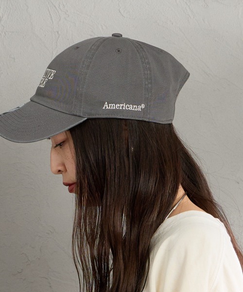 AMERICANA（アメリカーナ）の「［Americana/アメリカーナ］AMERCN 47クリーンナップ ロゴ刺繍 キャップ（キャップ・レディース・チャコールグレー/ネイビー/レンガ・ONE SIZE）」の15枚目の写真