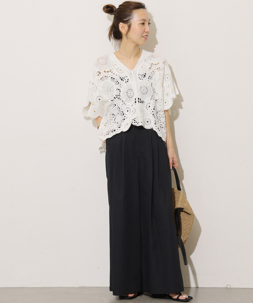 JOURNAL STANDARD relume(ジャーナルスタンダード レリューム)の「コットンリネンタックワイドパンツ(その他パンツ・レディース・ブラック/ブラウン/グレー・36/38)」の17枚目の写真