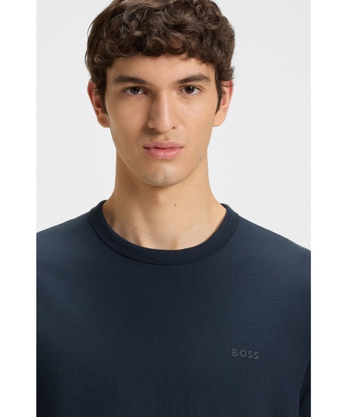 BOSS（ボス）の「【オンライン限定】コットンスラブ Tシャツ ロゴディテール（Tシャツ/カットソー・メンズ・ライトベージュ/ホワイト/ダークブルー・L/XXL/XL/M/S）」の12枚目の写真