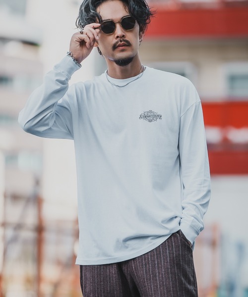 En serio TOKYO(エンソリオトーキョー)の「【SIDEWAYSTANCE】ラベルロゴ長袖Tシャツ 70577(Tシャツ/カットソー・メンズ・ブラック/ホワイト/ダークブルー・SMALL/MEDIUM/LARGE/X-LARGE)」の1枚目の写真