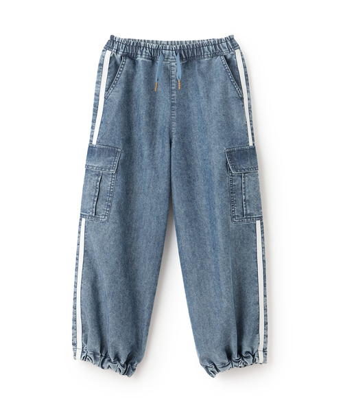 minimal（ミニマル）の「【裾ゴム仕様】ライン入りデニムカーゴパンツ（その他パンツ・キッズ・ブラック/ブルー・120cm/110cm/100cm/140cm/130cm）」の12枚目の写真