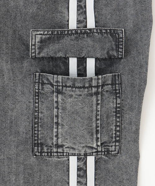 minimal（ミニマル）の「【裾ゴム仕様】ライン入りデニムカーゴパンツ（その他パンツ・キッズ・ブラック/ブルー・120cm/110cm/100cm/140cm/130cm）」の18枚目の写真