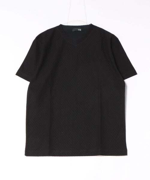 TAKA-Q(タカキュー)の「【綿混】タカキュー ループ ジャガード Vネック 半袖 Tシャツ(Tシャツ/カットソー・メンズ・ブラック/ベージュ・MEDIUM/LARGE/X-LARGE)」の22枚目の写真
