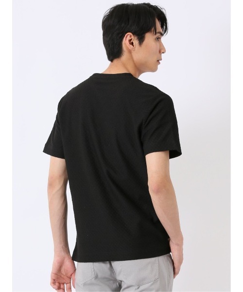 TAKA-Q(タカキュー)の「【綿混】タカキュー ループ ジャガード Vネック 半袖 Tシャツ(Tシャツ/カットソー・メンズ・ブラック/ベージュ・MEDIUM/LARGE/X-LARGE)」の10枚目の写真