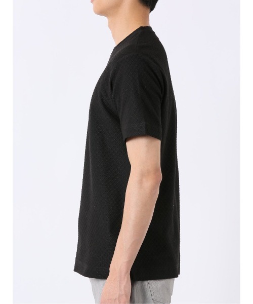 TAKA-Q(タカキュー)の「【綿混】タカキュー ループ ジャガード Vネック 半袖 Tシャツ(Tシャツ/カットソー・メンズ・ブラック/ベージュ・MEDIUM/LARGE/X-LARGE)」の6枚目の写真